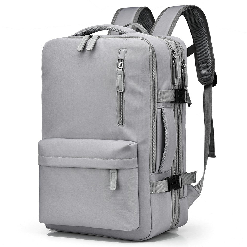 POFOKO PV24 Capacity Expandable Travel Backpack Student Laptop Carrying Daypack with USB Port - Beige POFOKO PV24 Capacity Expandable Travel Backpack Student Laptop Carrying Daypack with USB Port - Beige